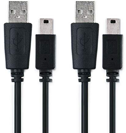 CELLONIC 2x Câble Mini USB vers USB A 2.0 1A 1m compatible avec TomTom Rider Pro/GO 520, GO 630, GO 720, GO 730 / ONE XL/XL 2 / Trucker 5000 Navigation GPS transfert données data charge PVC noir