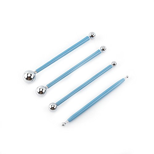 4 Stücke Modellierung Ball Werkzeuge, 8 Ball Edelstahl Punktierung Modellierung Werkzeuge Ton Keramik Schnitzwerkzeug Präge Sculpting Set