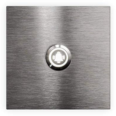 Metzler Haustür-Klingel - V2A Edelstahl - Klingel-Symbol - versch. Farben - inkl. Montage-material - Unterputz-Montage (LED weiß)
