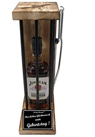 Jim Beam Geschenk Geburtstag Eiserne Reserve Black Edition - -s- Herzl. Glückw. zum Geburtstag - Spirituosen Geschenkverpackung Bourbon Whisky (1 x 0.70 l)