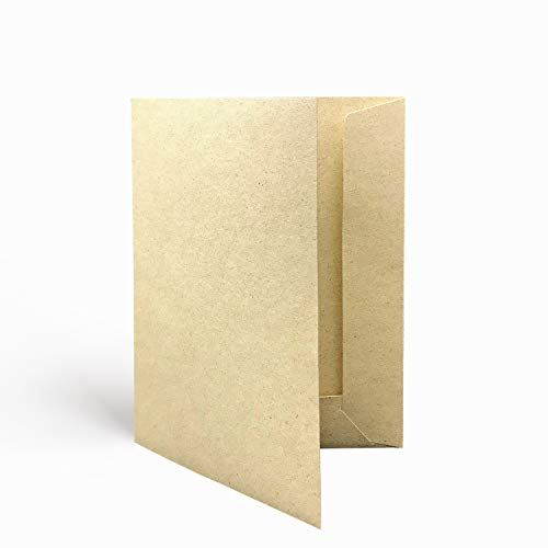 Werbegrün Präsentationsmappe A4 – 50 Stück Natur (Graspapier) | FSC® MIX 70% | Dokumentenmappe aus 320g/m² Pappe | Mit Visitenkartenschlitz | Made in Germany | Direkt vom Hersteller