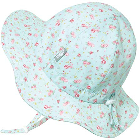 Jan & Jul Atmungsaktiver Kinder Sonnenhut für Mädchen, 100% Baumwolle (L: 2-5 Jahre, Retro-Rose)