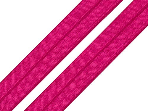maDDma 1m Falzgummi 20mm Faltgummi elastisches Einfassband Schrägband Saumband Farbwahl, Farbe:Fuchsia