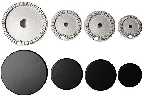 Franza Kit 4 bruciatori per Electrolux Rex Aeg Zanussi completi di piattelli spartifiamma opachi per cucina piano cottura 4 fuochi - K44B1- Prodotto Originale