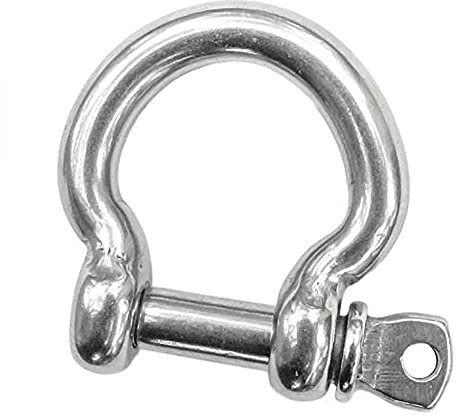 4mm (5/32) Marine Grade A4 Stainless Steel Winch D Ring Shackle Dee Lock (Pack of 2) H11B/1