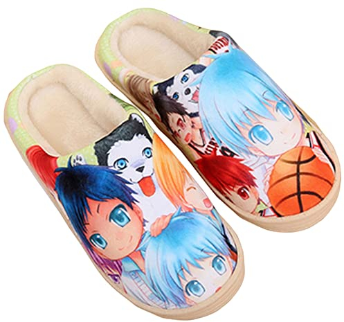WANHONGYUE Japanese Anime Kuroko No Basuke Hausschuhe Damen Herren Plüsch Pantoffeln Rutschfest House Slippers Winter Warme Schlappen