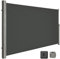 LARMNEE Seitenmarkise, ausziehbar, 200 x 500 cm, Sichtschutz, Sonnenschutz, Blickdicht, Seitenrollo, für Balkon, Terrasse, Garten, Dunkelgrau EGY205BP02