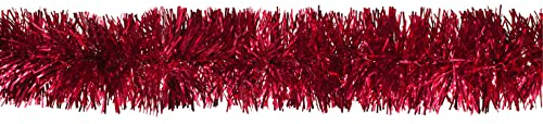 Creativery Weihnachtsgirlande 5cm x 3m - Lametta Girlande für Weihnachtsbaum - Glänzende Dekogirlande für Weihnachten - Lamettagirlande Weihnachtsbaumgirlande Partygirlande Weinrot Bordeaux