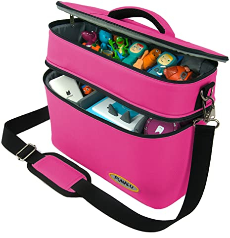 PUNALU große Tasche für Toniebox, Platz für 68 Tonie Hörfiguren, Toniebox Tasche (pink)