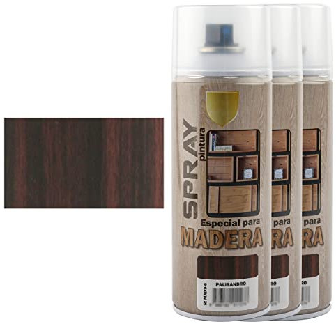 H HANSEL HOME Barniz Spray Especial para Madera - Acabado Madera Palisandro 400ml x 3