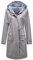 YUNCLOS Femme Manteau Imperméable Elégant Coupe-Vent à Capuche Long Veste de Pluie Slim Fit Couleur Unie,Gris,M