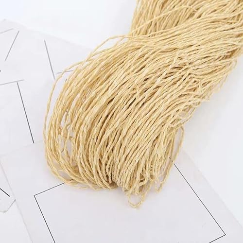 VIXDA Sombrero de Paja de Papel de Rafia Natural de 500g Hilo de Tejer Hilos de Paja para DIY Sombrero de Ganchillo Tejido a Mano Bolso Cesta Material de ratán