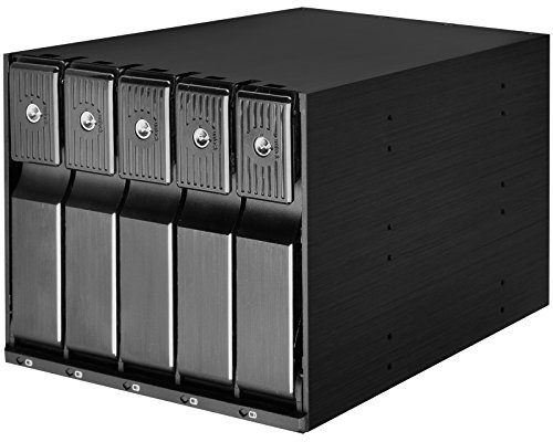 SilverStone Technology FS305-12G Three 5.25 to Five 3.5 hot-swap SATA/SAS Hard Drive cage, up to 12Gbit/s Transfer Rate with All Aluminum Construction, SST-FS305-12G