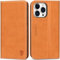 SHIELDON Hülle für iPhone 14 Pro Max Schutzhülle [Rindsleder] [Stoßfest ] [Kartenfach] [Magnetverschluss] [Stand] RFID-Sperre TPU Case Kompatibel mit iPhone 14 Pro Max 6,7 - Braun