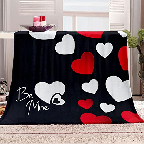 Dicke Kuscheldecke Flauschige Decke Weich & Warm Wohndecke Flanell Fleecedecke Mit Rotes Weißes Herz Muster 180X220Cm Gemütlich Langlebig Pflegeleicht Als Sofadecke/Bettüberwurf