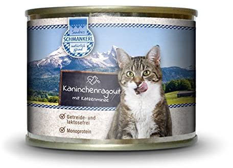 Sandras Schmankerl Nassfutter für Katzen Kaninchenragout 6 x 200g. | getreidefrei | Monoprotein