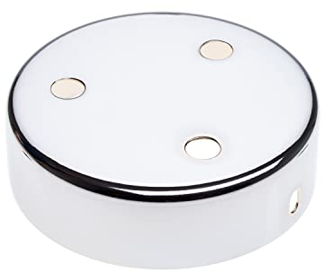 AMARCORDS - Kit Baldachin rosetten aus Metall, 3 Löcher, Farbe CHROM, Lampengehäuse komplett mit Kabelklemmenzubehör, Schrauben und Deckenhalterung. Durchmesser 100 mm, Höhe 35 mm