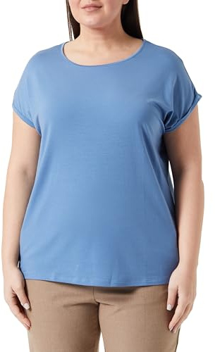 VERO MODA Women's Vmava Plain SS Top Gajrs Noos T-Shirt, Coronet Blue, XL