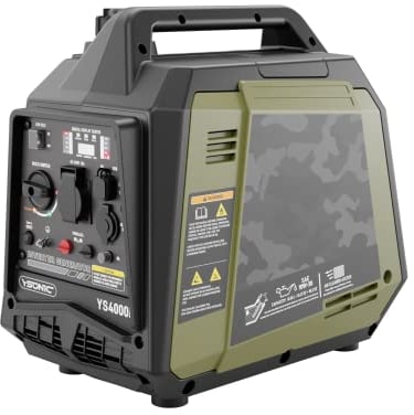 YSONIC 3300 Watt Wechselstrom-Generator Inverter mit 2xUSB, 230 V Steckdose - 62dB leiser leichter Stromgenerator, Benzinbetrieb - Notstromaggregat mit mit Leistung und Ölstand-Alarm