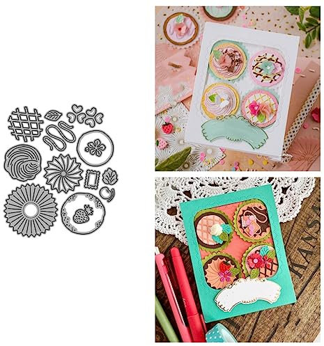 Sredwtk Cupcake Stanzschablonen Kuchen Cutting Dies Prägeschablonen Stanzformen Schablonen Für Scrapbooking, Fotopapier 3D Karten Handwerk Prägen DIY Herstellung Geschenk