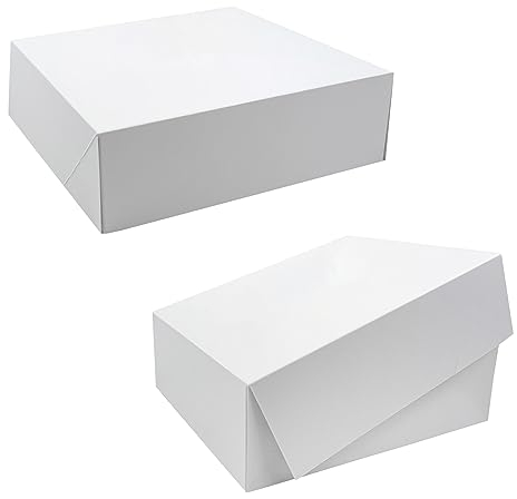 Be Your Packer 50 Scatole per Torte in Cartone 23x23x7,5 cm - Kraft Bianco - Ideali per Torte e Dolci