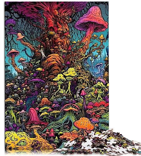 SIBREA Puzzle für Erwachsene und Kinder, Magische Pilze, 1000-teilig, Karton, Jigsaw, Puzzle, 1 Set, 1000 Stück, 1000 Puzzleteile, 26 x 38 cm, Ab 12 Jahren