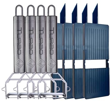 TURBO PRODUKTE Turboschäler Combi Universalschäler inkl. Hobelbrett - Sparschäler aus Edelstahl - für Links- & Rechtshänder - 3in1 Funktion - 4 Stück
