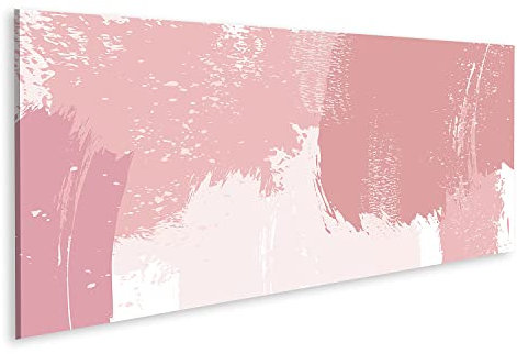 islandburner Tableau sur toile Dusty Rose Brush Strokes Gold Lines Pastel Images murales Poster