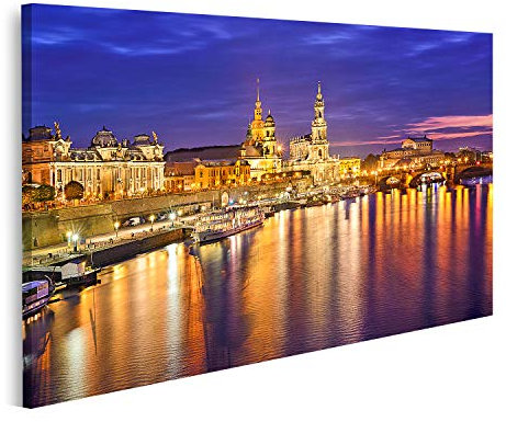 islandburner Prime Bild auf Leinwand Dresden Deutschland Stadtsilhouette An Der Elbe Bilder Wandbilder Poster