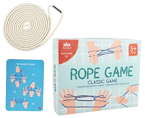 SKISUNO Cradle Rope Game Set for Boys and Girls 3-piece Educational Braided String Toy for Early Learning Cooperative Finger Game for Preschool and Kindergarten