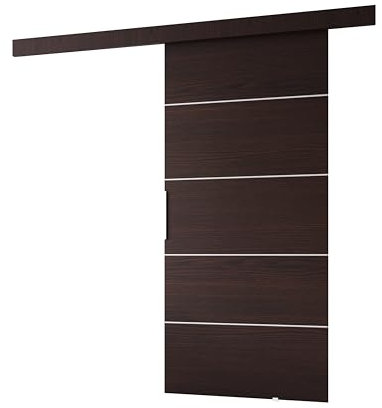 MINIO go for it - Schiebetür Komplettset CLEAN B, 96 cm Breit, Schiebetüren, Wandmontage, Schiebetürsystem, Zimmertüren - Wenge