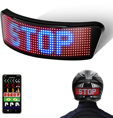 MOYACA LED Smart Radfahren Helm Rücklicht, Motorradhelm Licht mit Blinker Tachometer und programmierbare APP anpassbare Muster Display, wasserdicht Helm Licht für Nachtfahrt