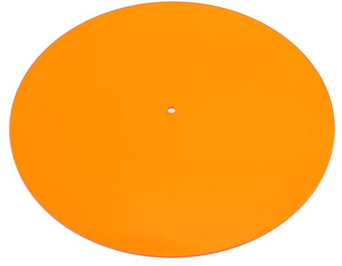 Acrylic Turntable Mat, Turntable Slipmat Pad for 12 Inch Disc, Transparent Acrylic Reduce Static Dust Noise Record Platter Slipmat (Orange)