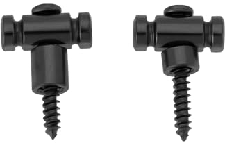Create idea 1 Juego Retenedores de Cuerdas Metal para Guitarra Cuerdas árboles Pieza Repuesto Incluye 1 Casquillo Bajo 1 Casquillo Alto Y 2 Tornillos de Montaje Color Negro