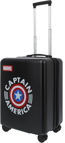 FUL Marvel Captain America 22.5 Inch Carry on Luggage, Hardshell Rolling Suitcase with Spinner Wheels, Black, 22.5 Inch, Marvel Captain America 22.5 Inch Carry on Luggage, Hardshell Rolling Suitcase