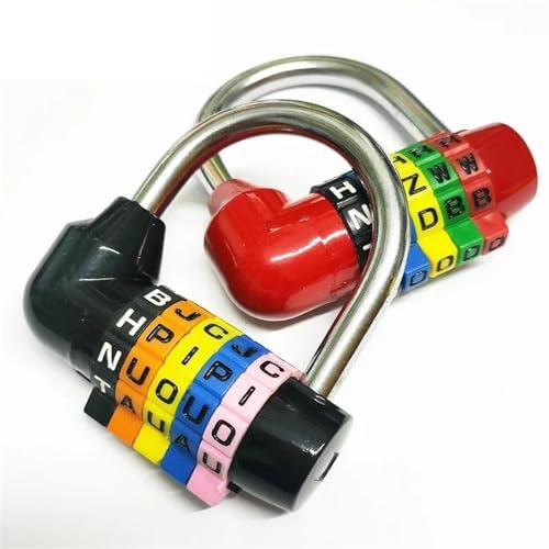 Candado con combinación de letras de 5 colores for puerta de caja, maletas, bolsa de viaje, armario, cerradura con contraseña, 1 Uds.(Black)