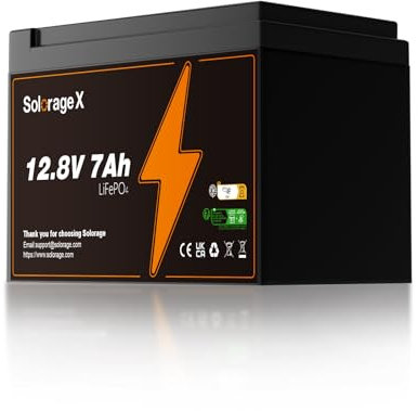 Solorage X Batería 12v 7ah Lifepo4 Batería Segura,Bateria Moto 12v Estable +3000 Ciclos,Larga Duración Ideal Para Placas Solares,SAI/UPS,Alarmas Coches/Motos Infantiles,Iluminación LED Ligera