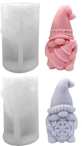 Silikonform Weihnachten Zwerg 3D, DIY Wichtel Kerzenform, Gießformen für Beton, Handgemachte Kerzen Candle, Geschenke für Familie und Freunde