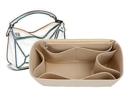 Taschen-Organizer, gefütterte Aufbewahrungstasche, Taschen-Organizer, Einsatz, tragbare Kosmetiktasche for Loewe(Khaki)
