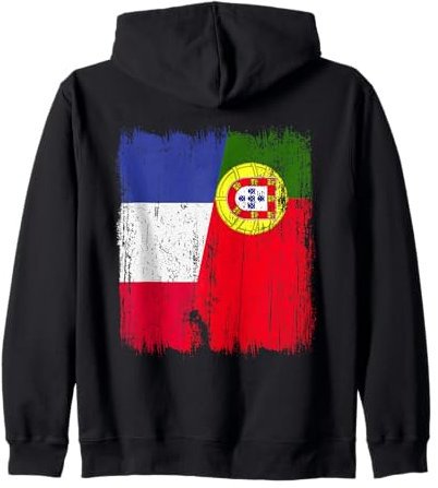 Maillot demi-drapeau portugais français portugais France Portugal Sweat à Capuche