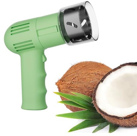 Electric Coconut Opener and Scraper, Portable and Easy to Use for Opening and Scraping Young and Old Coconuts