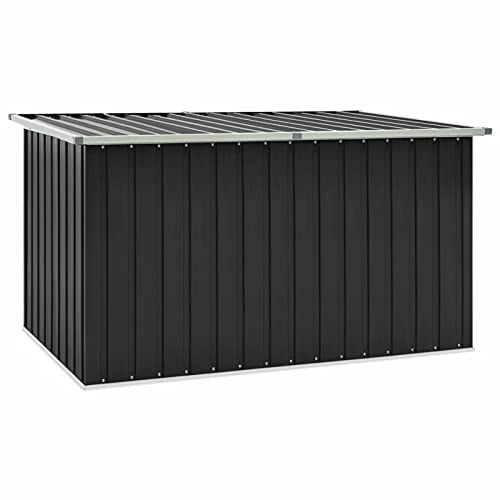 Hoodmeel Gartenbox Metall Wasserdicht Gartenbox XXL wasserdicht Auflagenbox Metall XXL Kissenbox Outdoor Schrank Werkzeugkasten Truhe mit Deckel-Anthrazit-171 x 99 x 93 cm