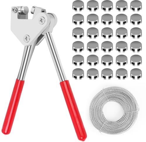 Plombenzange Set, Plombenzange mit 130 Runden Dichtungen (8 10mm) und 40M Plombendraht Dichtungszangen Kit für Stromzählern Wasserzähler Gaszähler