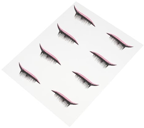 WEKADRIN 4 paia Adesivi Eyeliner Temporanei con Strisce per Ciglia Finte Decorazione Occhi Facile e Veloce per Donne Glitter Rosa