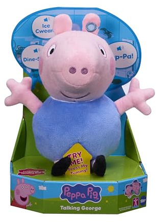 Peppa Pig Sprechender George, Plüschtier mit Sprach- & Soundeffekten, Vorschule Stofftier