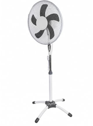LEOFLA Ventilatore a Piantana Silenzioso 50W con 5 Pale, Oscillazione Automatica e Altezza Regolabile - Ventola da Terra per Casa, Ufficio e Camera da Letto