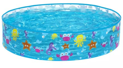 Fun Odyssey Paddling Pool 4ft | Sea Animal Print, No Inflation Needed