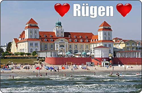 Cadora Magnetschild Kühlschrankmagnet I Love Rügen V