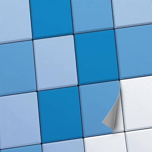 CREATISTO Mosaik-Fliesen Fliesensticker Fliesenfolie - Selbstklebende Fliesen Folie I Stickerfliesen - Mosaikfliesen für Küche, Bad, WC Bordüre (20x25 cm I 48 -Teilig)