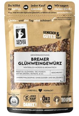 Bremer Gewürzhandel Bremer Glühweingewürz, geschrotet, Glühwein selber machen nach original Rezept, für Punsch, Bowle, Kinderpunsch & Weihnachtstee, 100g